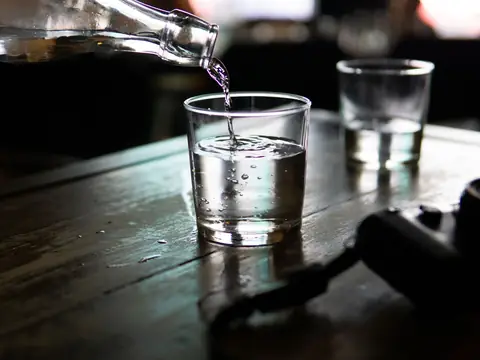 Water poured into a glass